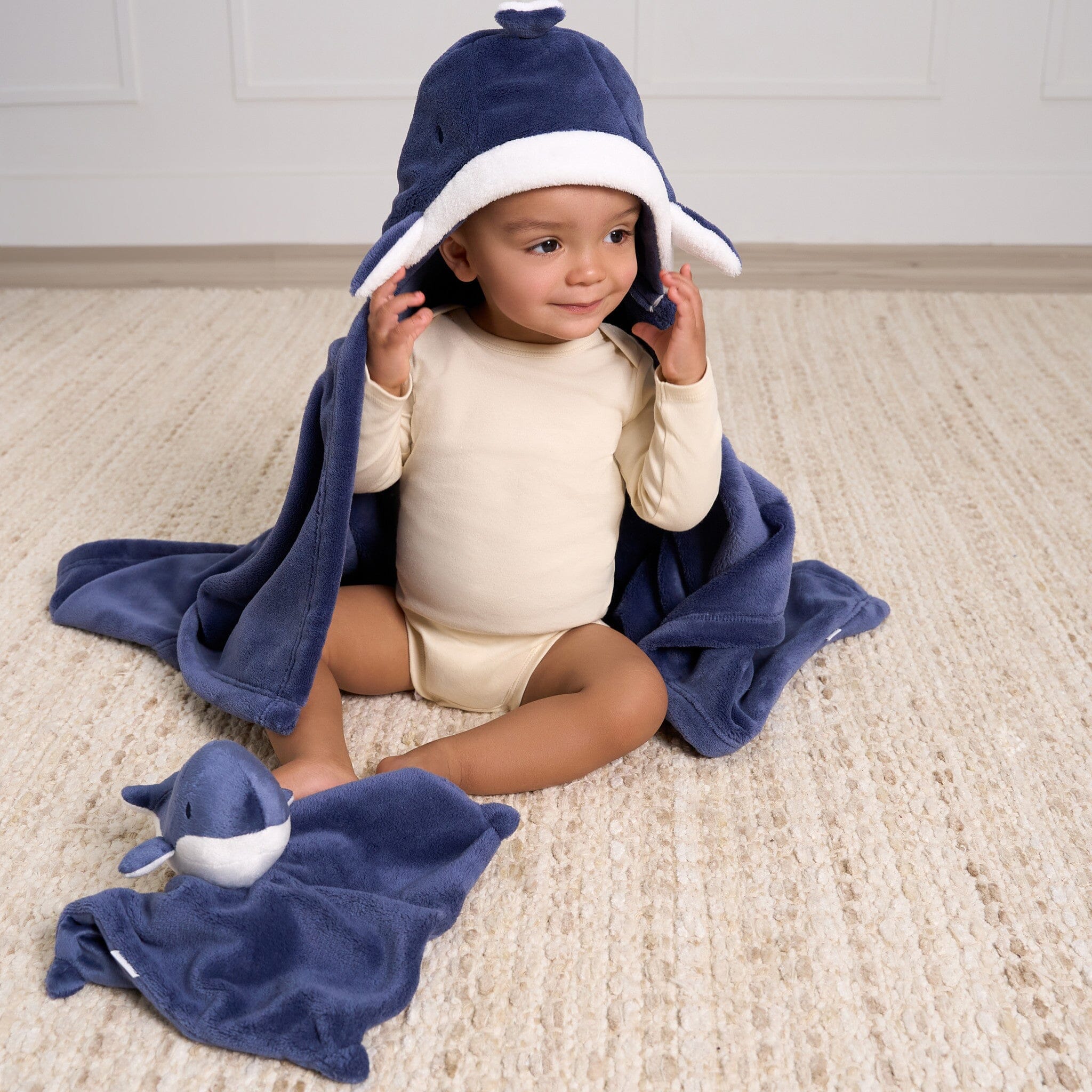 2-Pack Baby Boys Coastal Calm Hooded Wearable Blanket & Security Blanket Set Blankets Gerber® 