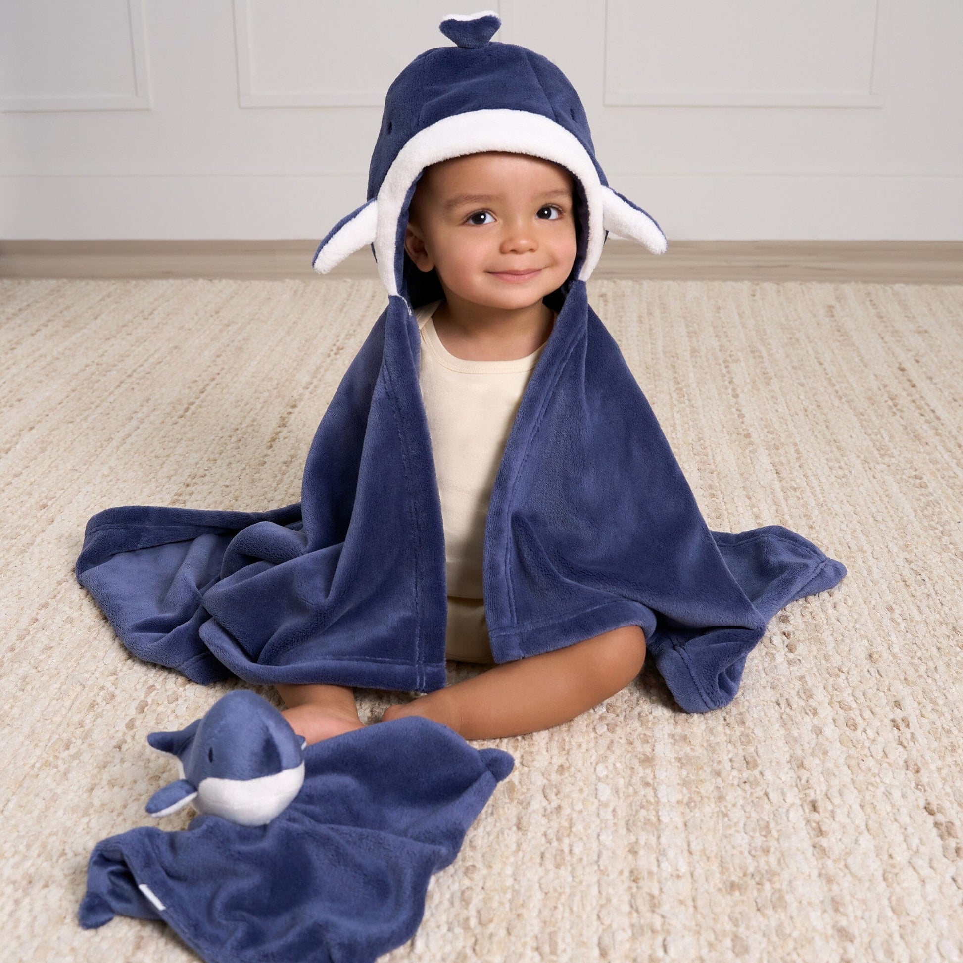 2-Pack Baby Boys Coastal Calm Hooded Wearable Blanket & Security Blanket Set Blankets Gerber® 