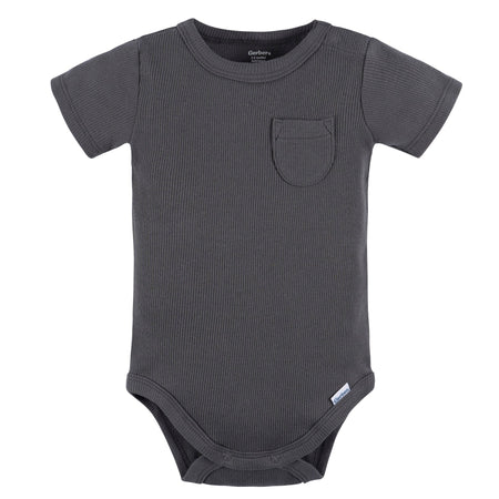 2-Piece Baby Boys Dark Grey Bodysuit and Shorts Set