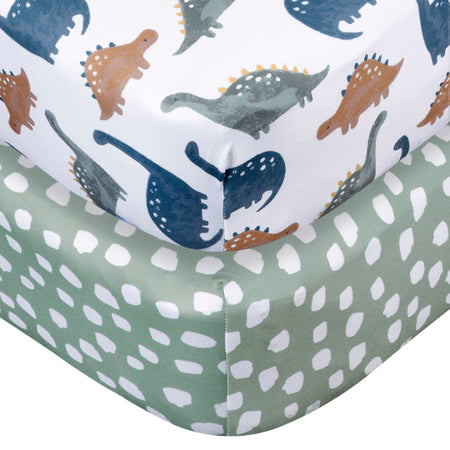2-Pack Baby Boys Dino Time Crib Sheet
