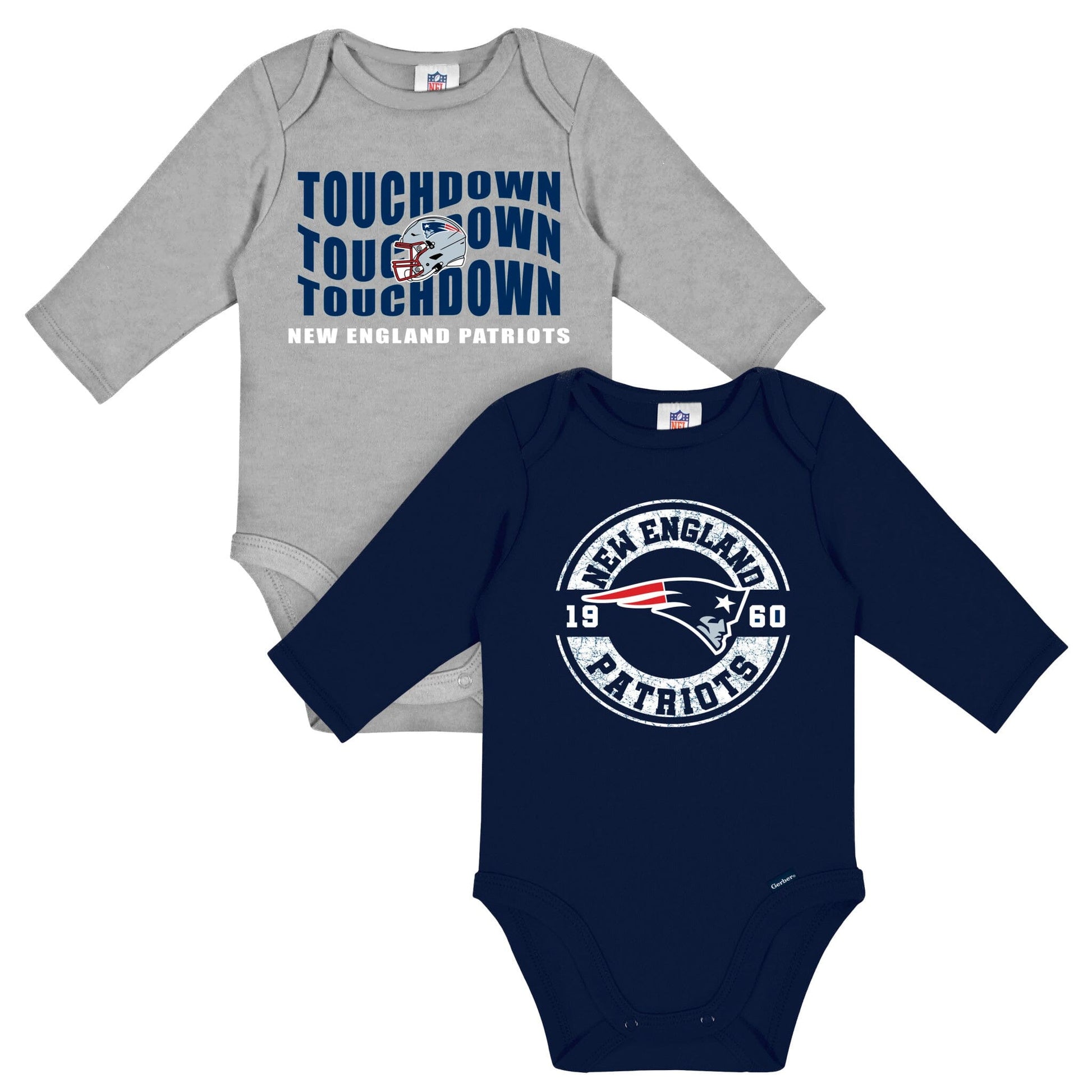 2-Pack Baby Boys New England Patriots Long Sleeve Bodysuit Set NFL NFL 