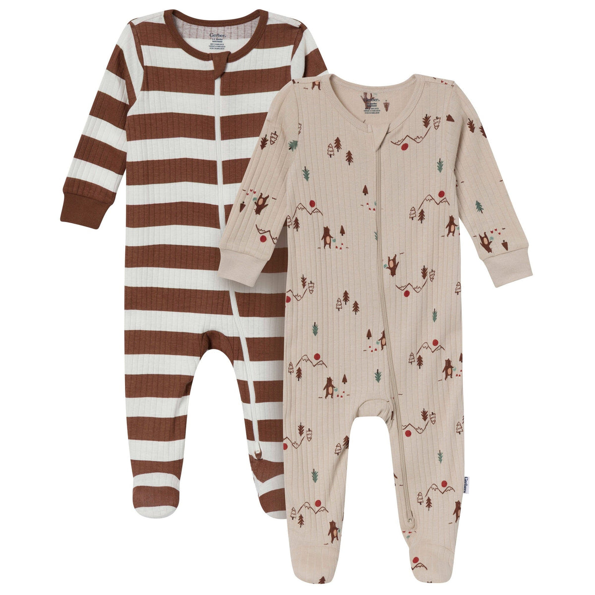 2-Pack Baby Boys Woodland Bears Sleep 'N Play sleepwear Gerber® 