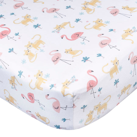2-Pack Baby Girls Animal Geo Crib Sheet