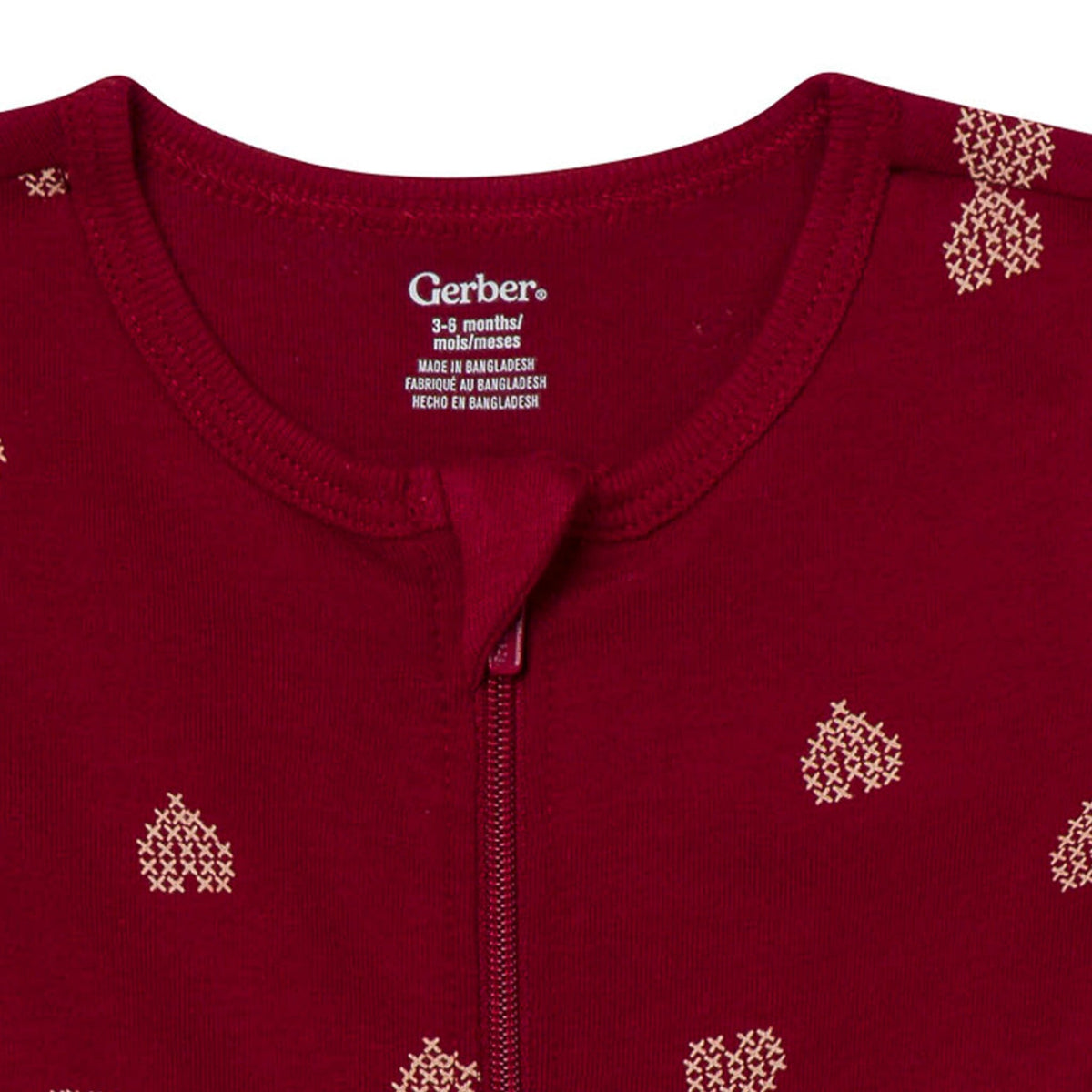 2-Pack Baby Girls Burgundy & Cream Floral Sleep 'N Play sleepwear Gerber® 