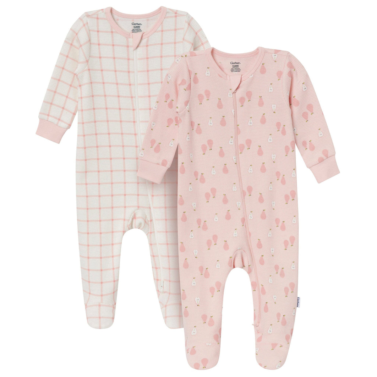 2-Pack Baby Girls Pink Pears Sleep 'N Play sleepwear Gerber® 