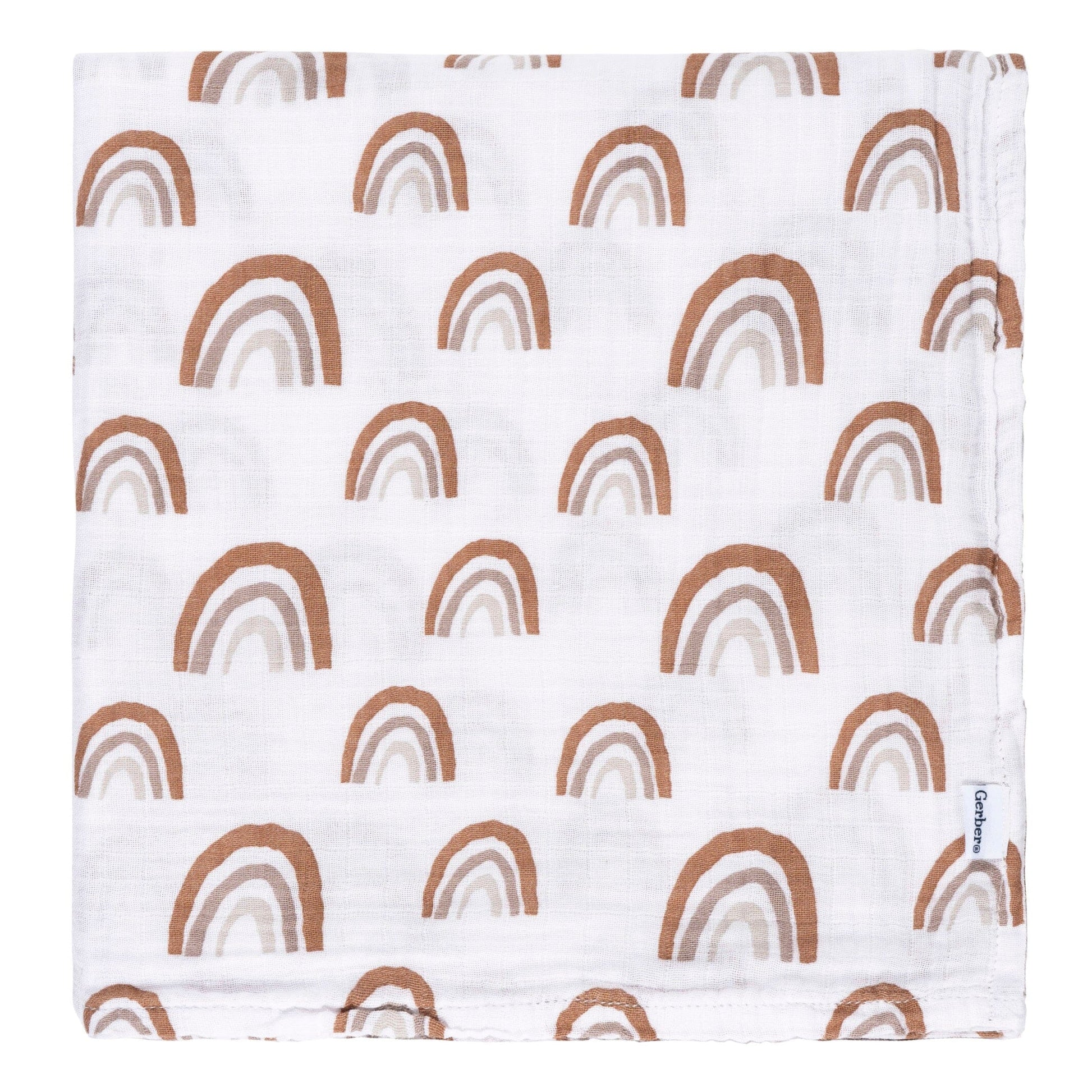 2-Pack Baby Neutral Boho Rainbow Muslin Blanket