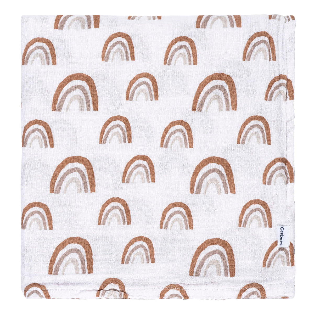 2-Pack Baby Neutral Boho Rainbow Muslin Blanket