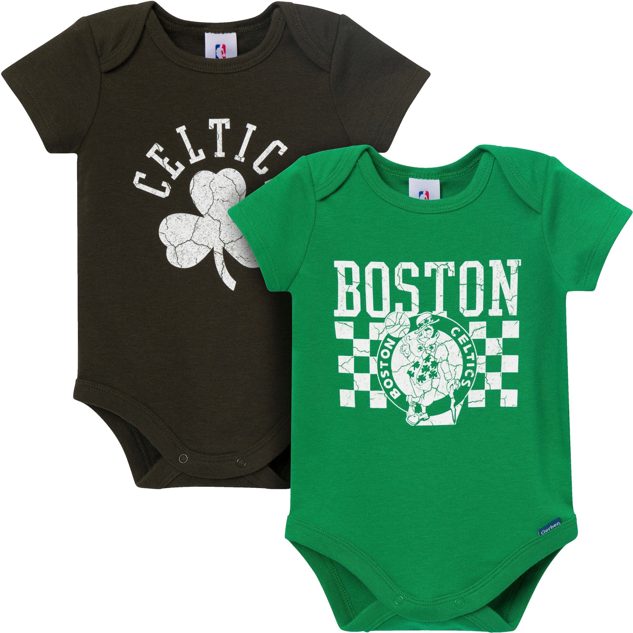 2-Pack Baby Neutral Boston Celtics Bodysuits Onesies Bodysuits Gerber® 