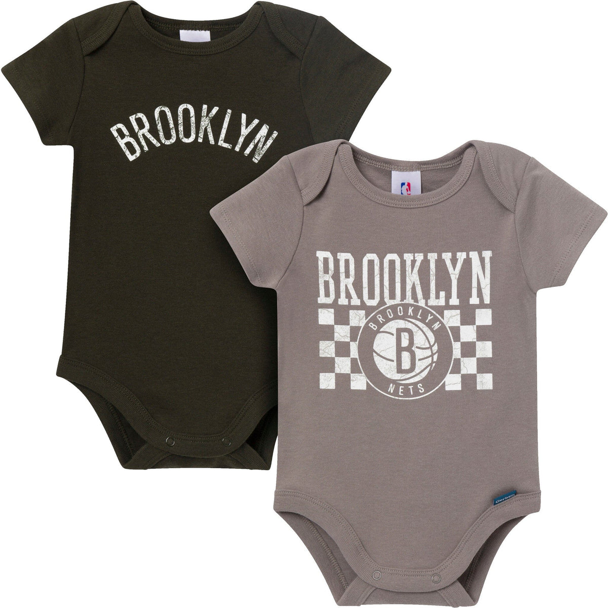 2-Pack Baby Neutral Brooklyn Nets Bodysuits Onesies Bodysuits Gerber® 