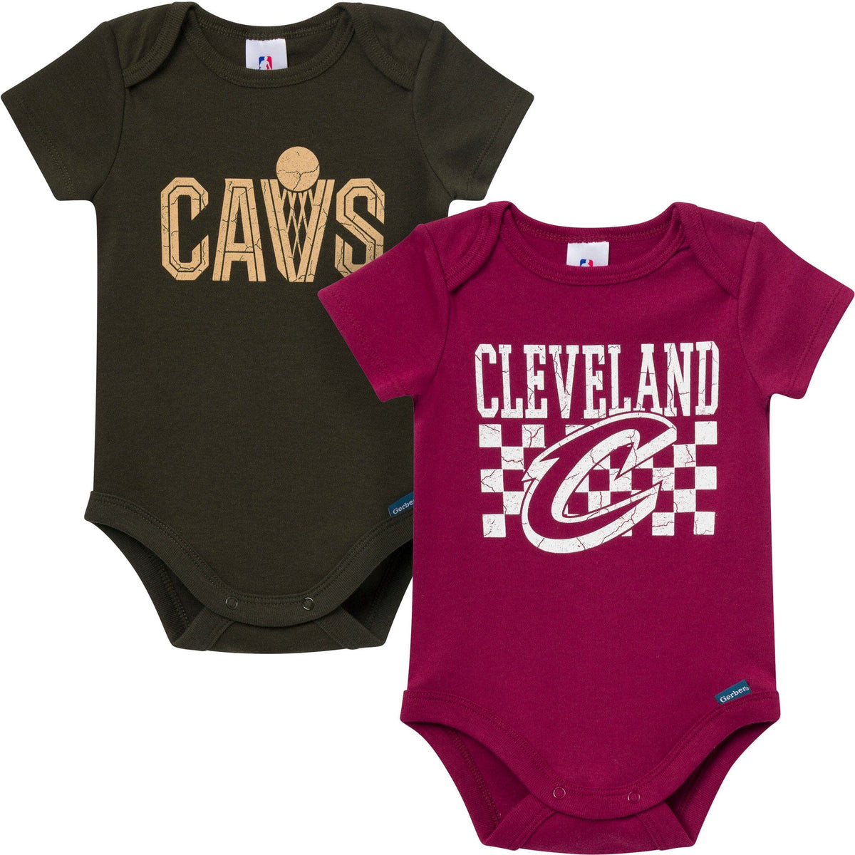 2-Pack Baby Neutral Cleveland Cavaliers Bodysuits Onesies Bodysuits Gerber® 