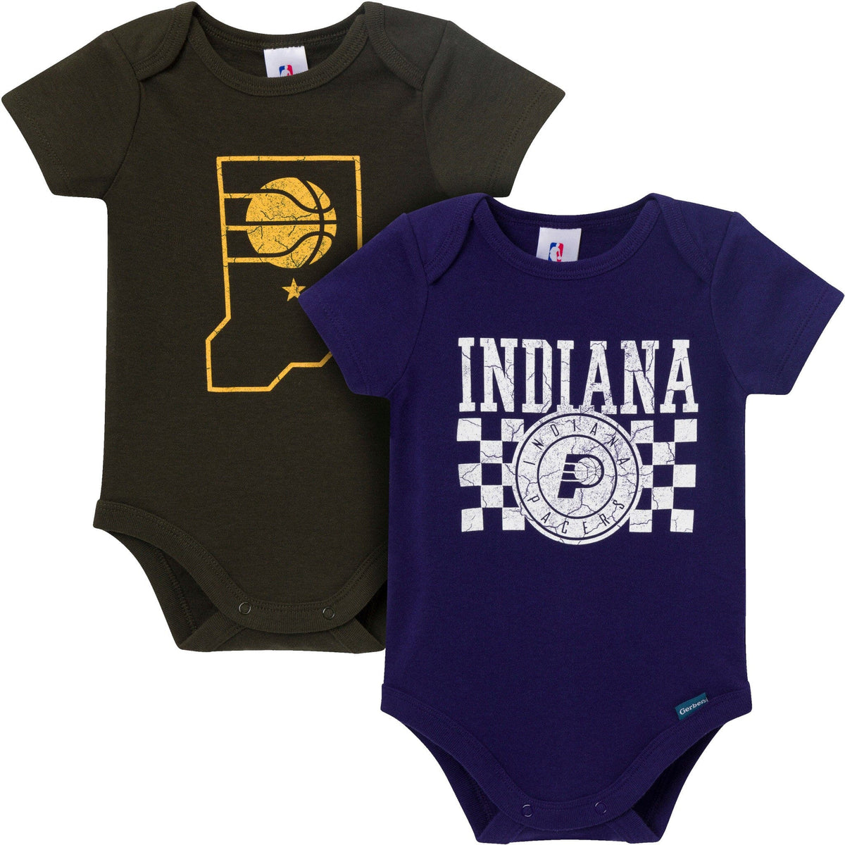 2-Pack Baby Neutral Indiana Pacers Bodysuits Onesies Bodysuits Gerber® 