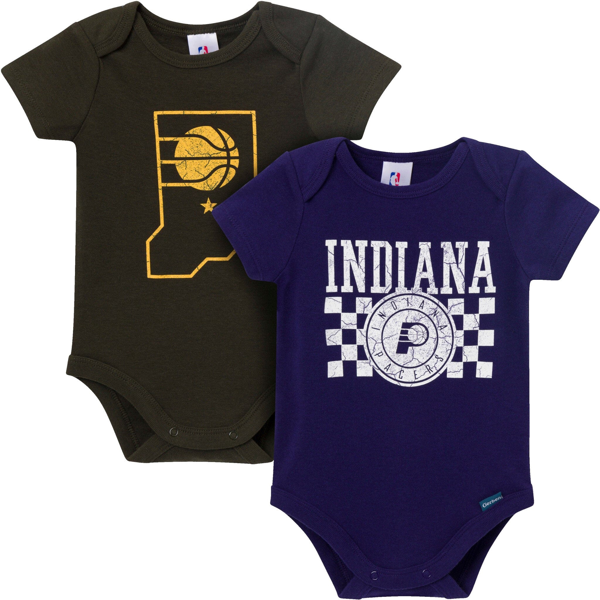 2-Pack Baby Neutral Indiana Pacers Bodysuits Onesies Bodysuits Gerber® 