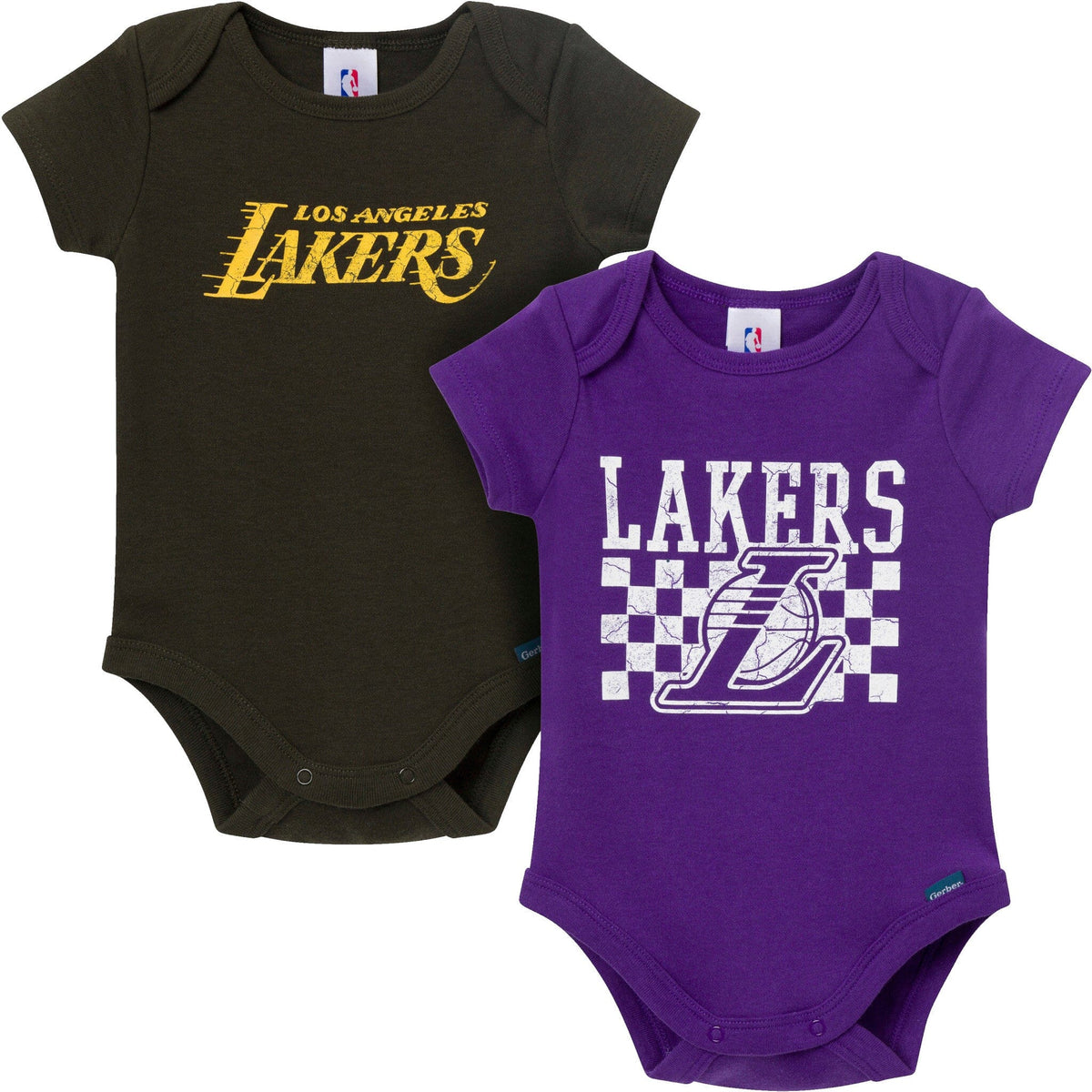 2-Pack Baby Neutral Los Angeles Lakers Bodysuits Onesies Bodysuits Gerber® 