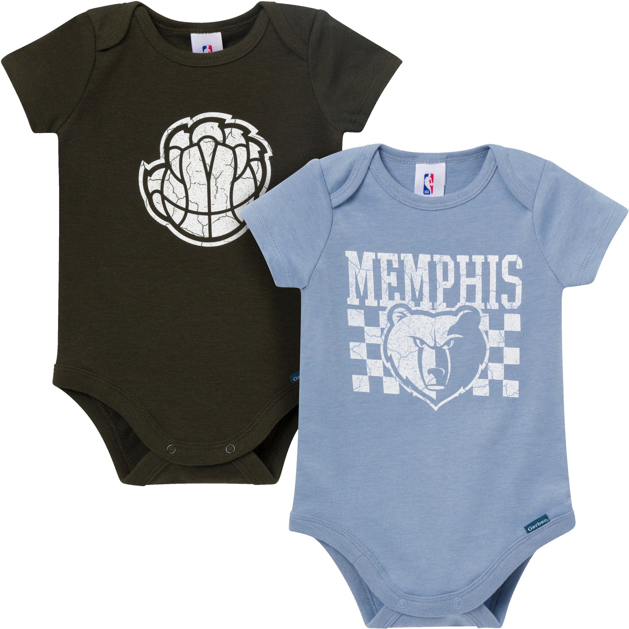 2-Pack Baby Neutral Memphis Grizzlies Bodysuits Onesies Bodysuits Gerber® 