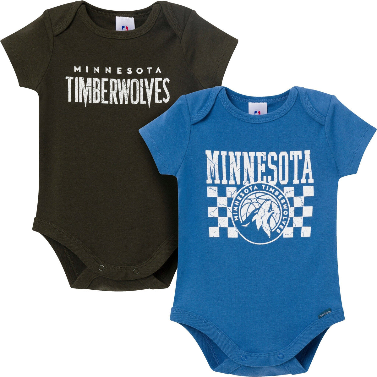 2-Pack Baby Neutral Minnesota Timberwolves Bodysuits Onesies Bodysuits Gerber® 