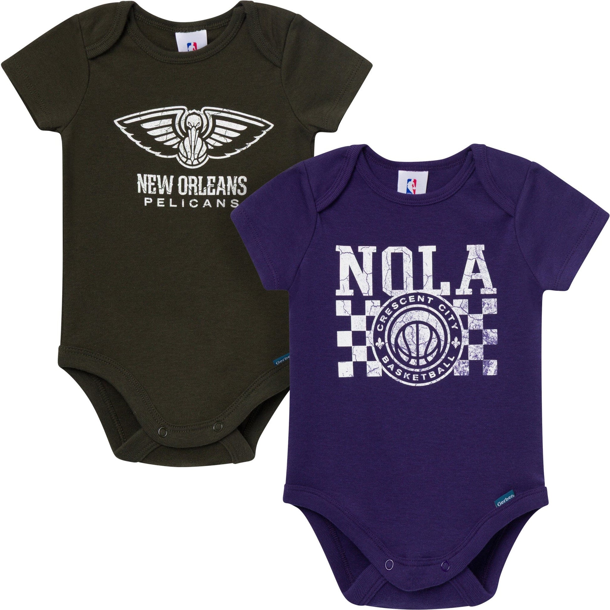 2-Pack Baby Neutral New Orleans Pelicans Bodysuits Onesies Bodysuits Gerber® 
