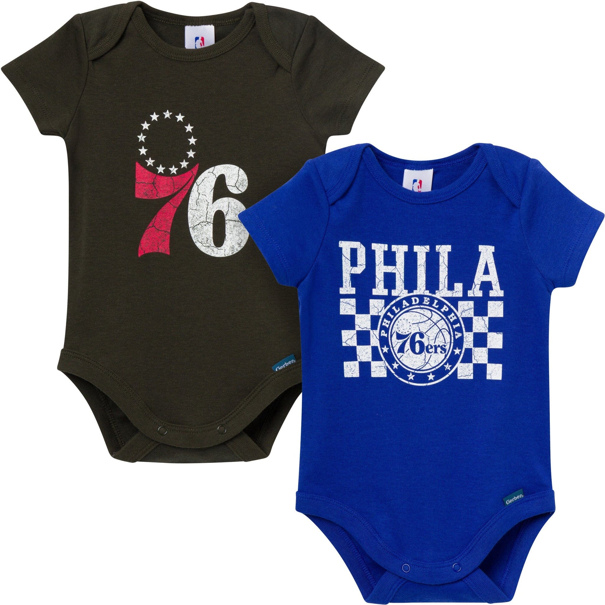 2-Pack Baby Neutral Philadelphia Sixers Bodysuits Onesies Bodysuits Gerber® 
