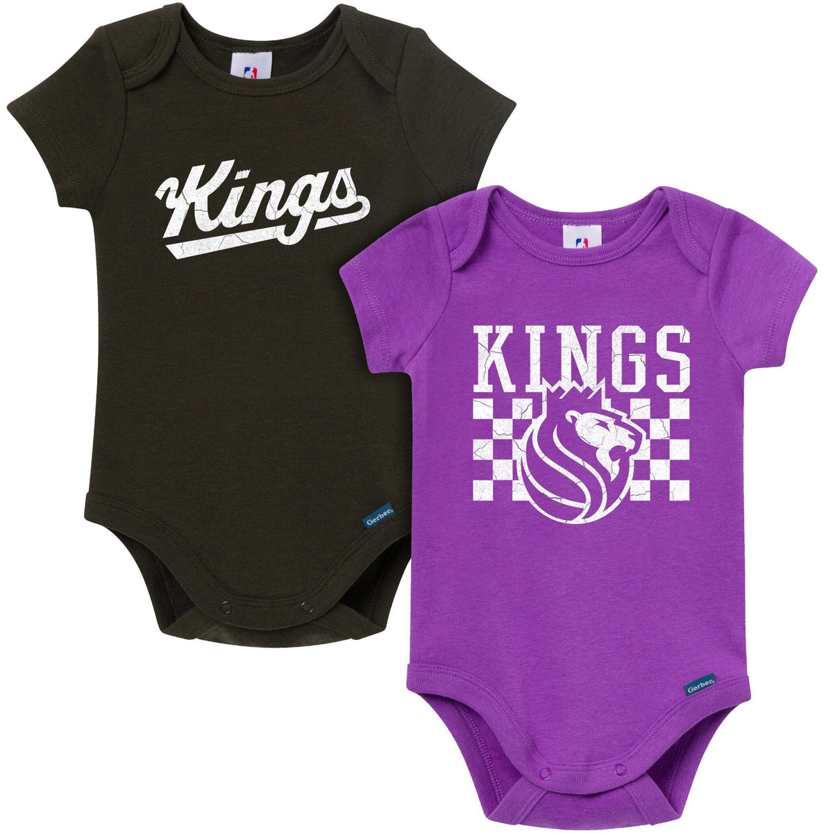 2-Pack Baby Neutral Sacramento Kings Bodysuits Onesies Bodysuits Gerber® 