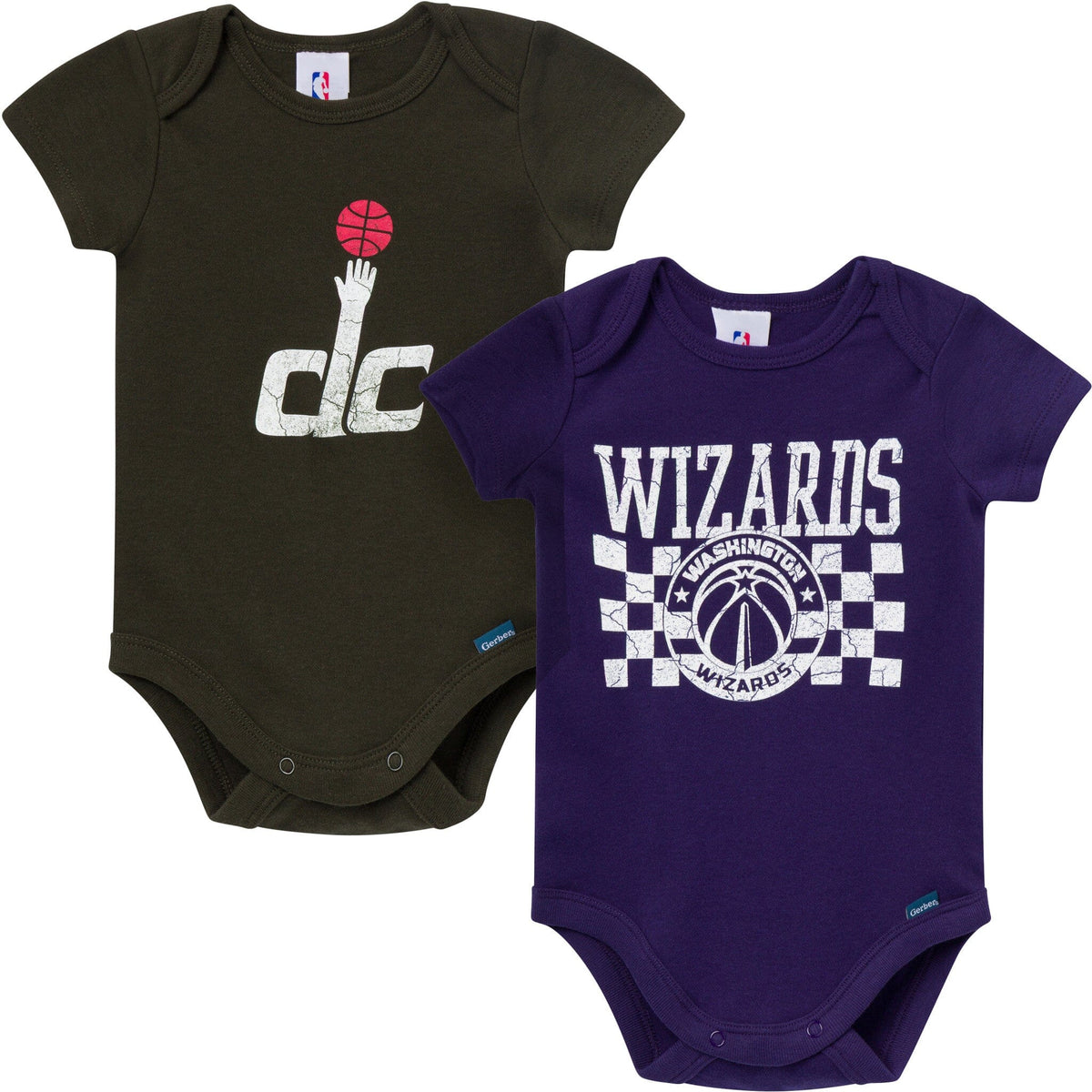2-Pack Baby Neutral Washington Wizards Bodysuits Onesies Bodysuits Gerber® 