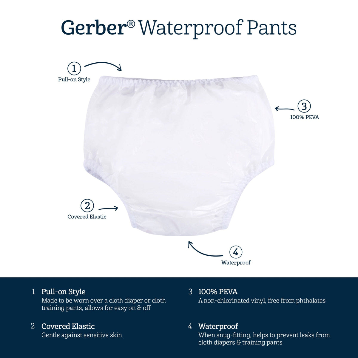 2-Pack Baby and Toddler Neutral White Waterproof Pants