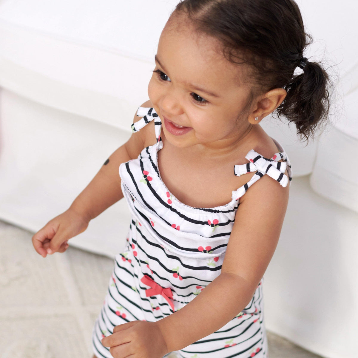 2-Pack Baby Girls Cherry Rompers