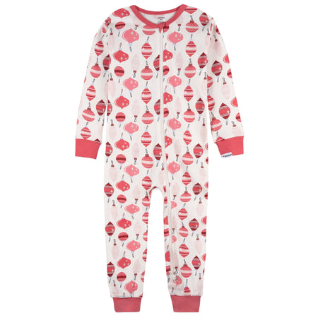 2-Pack Infant & Toddler Girls Ornaments Snug Fit Footless Pajamas