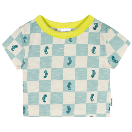 2-Piece Baby & Toddler Boys Teal Seahorse T-Shirt and Shorts Set