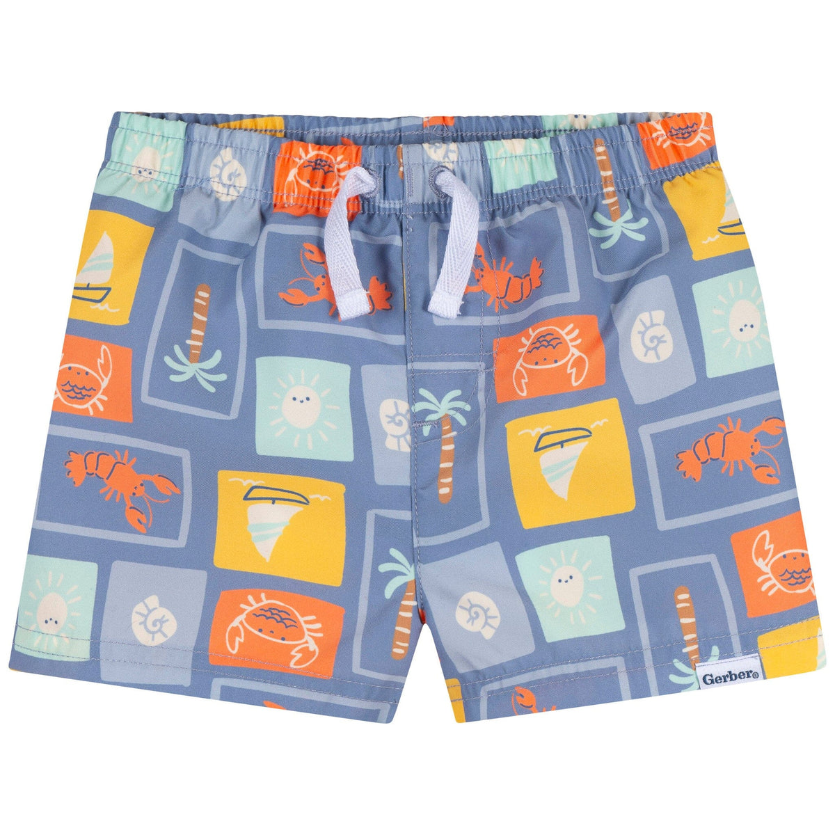 2-Piece Baby & Toddler Boys Green Stamps Rashguard & Trunks Set Swimwear Gerber® 