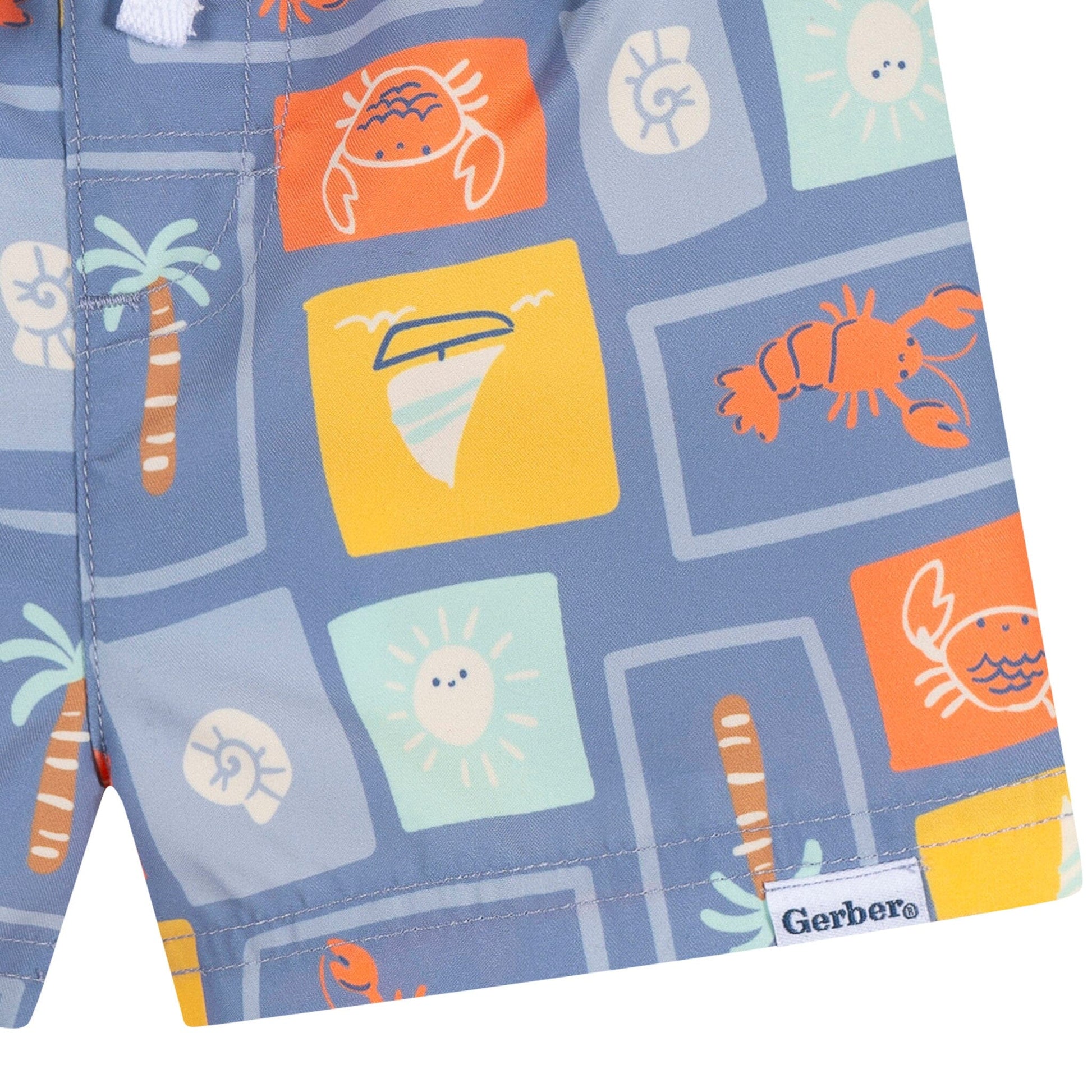 2-Piece Baby & Toddler Boys Green Stamps Rashguard & Trunks Set Swimwear Gerber® 