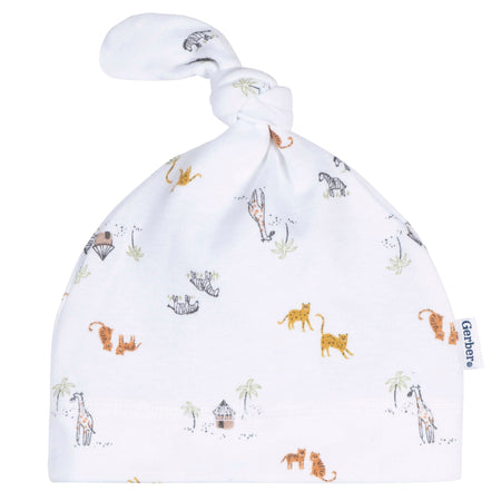 2-Piece Baby Neutral Safari Swaddle and Cap Set
