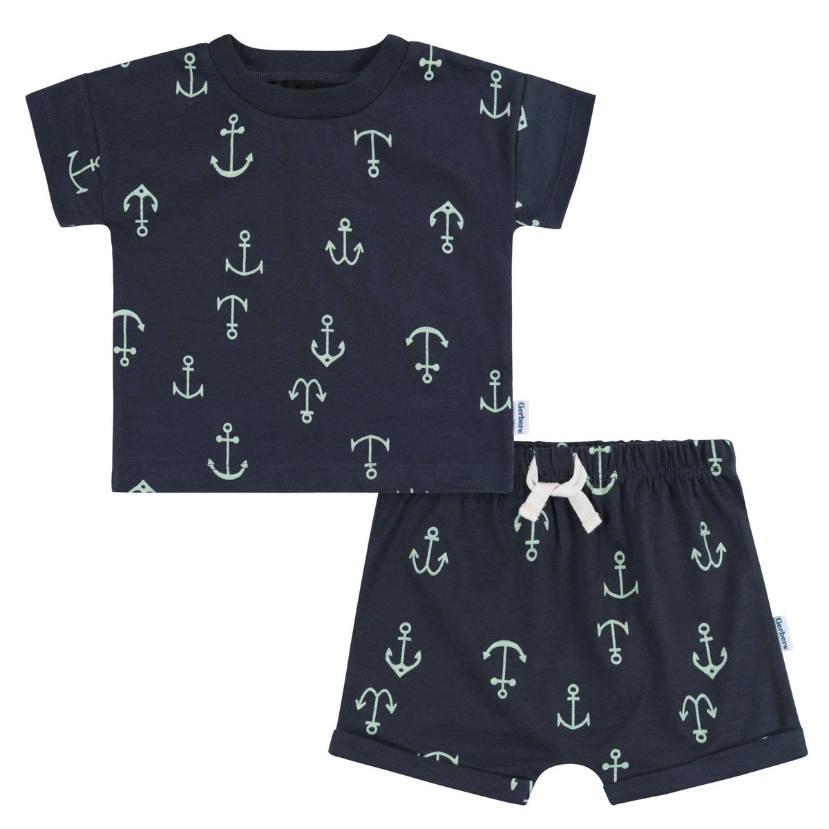 2-Piece Baby Boys Anchor T-Shirt and Shorts