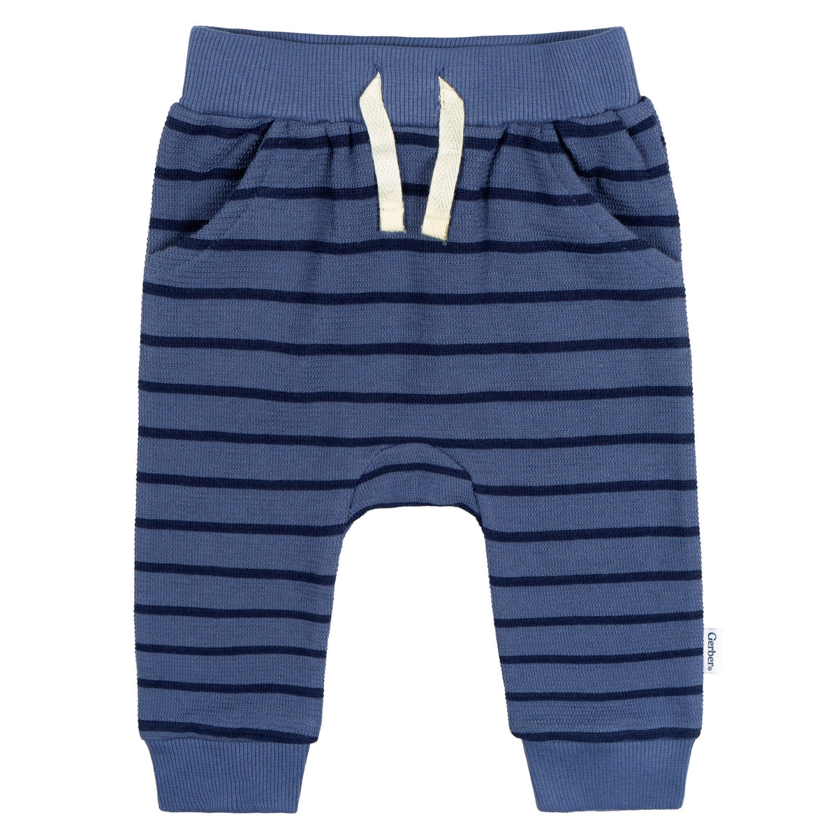 2-Piece Baby Boys Blue Stripe Hooded Jacket & Jogger Set outfits Gerber® 