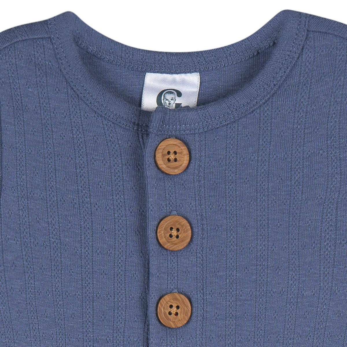 2-Piece Baby Boys Gray Blue Gown & Hat Set Gerber® 