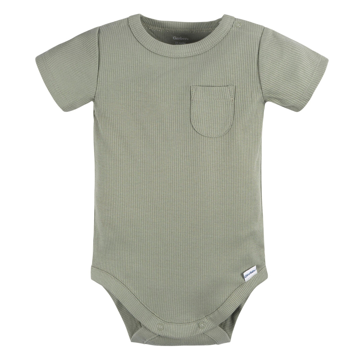 2-Piece Baby Boys Olive Bodysuit and Shorts