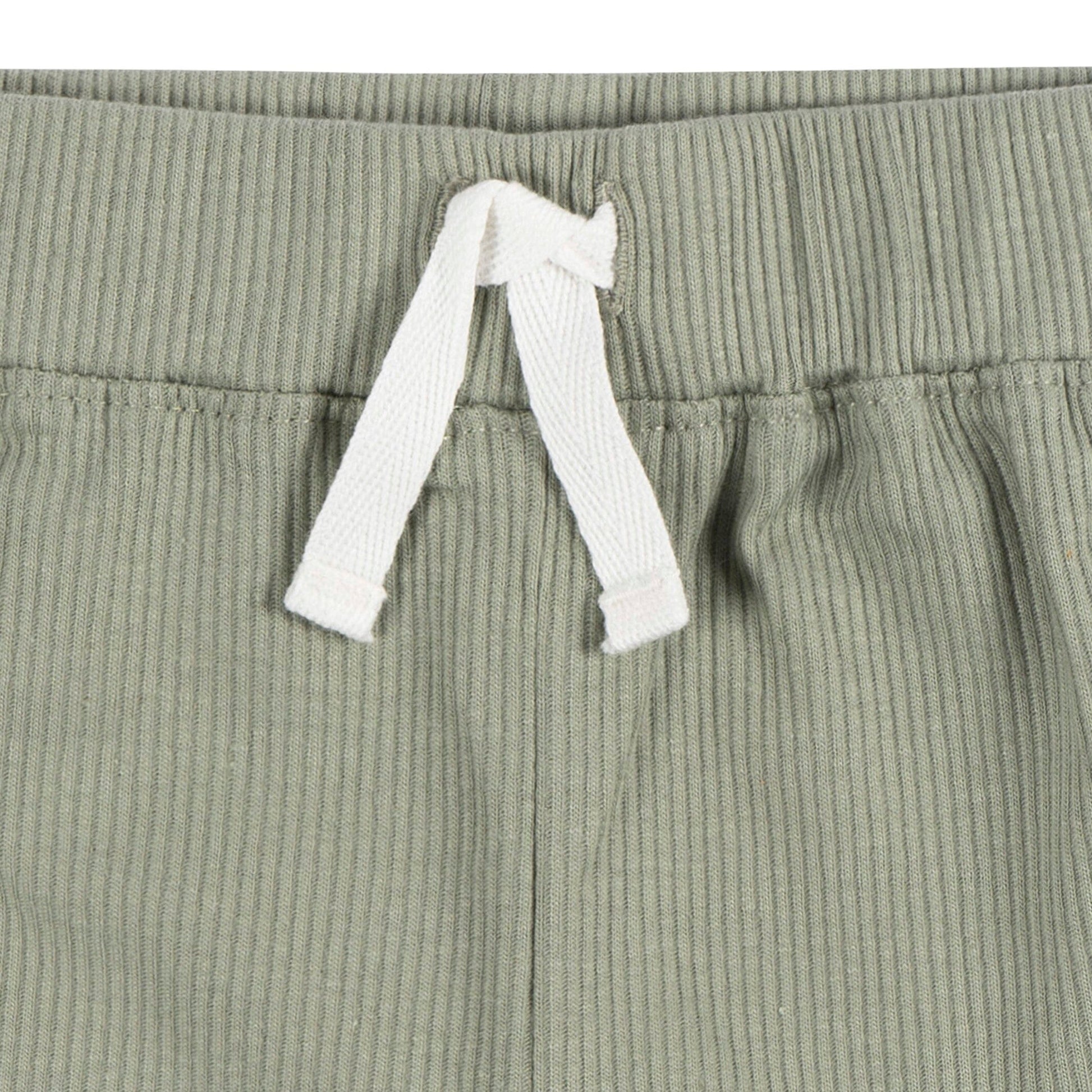 2-Piece Baby Boys Olive Bodysuit and Shorts