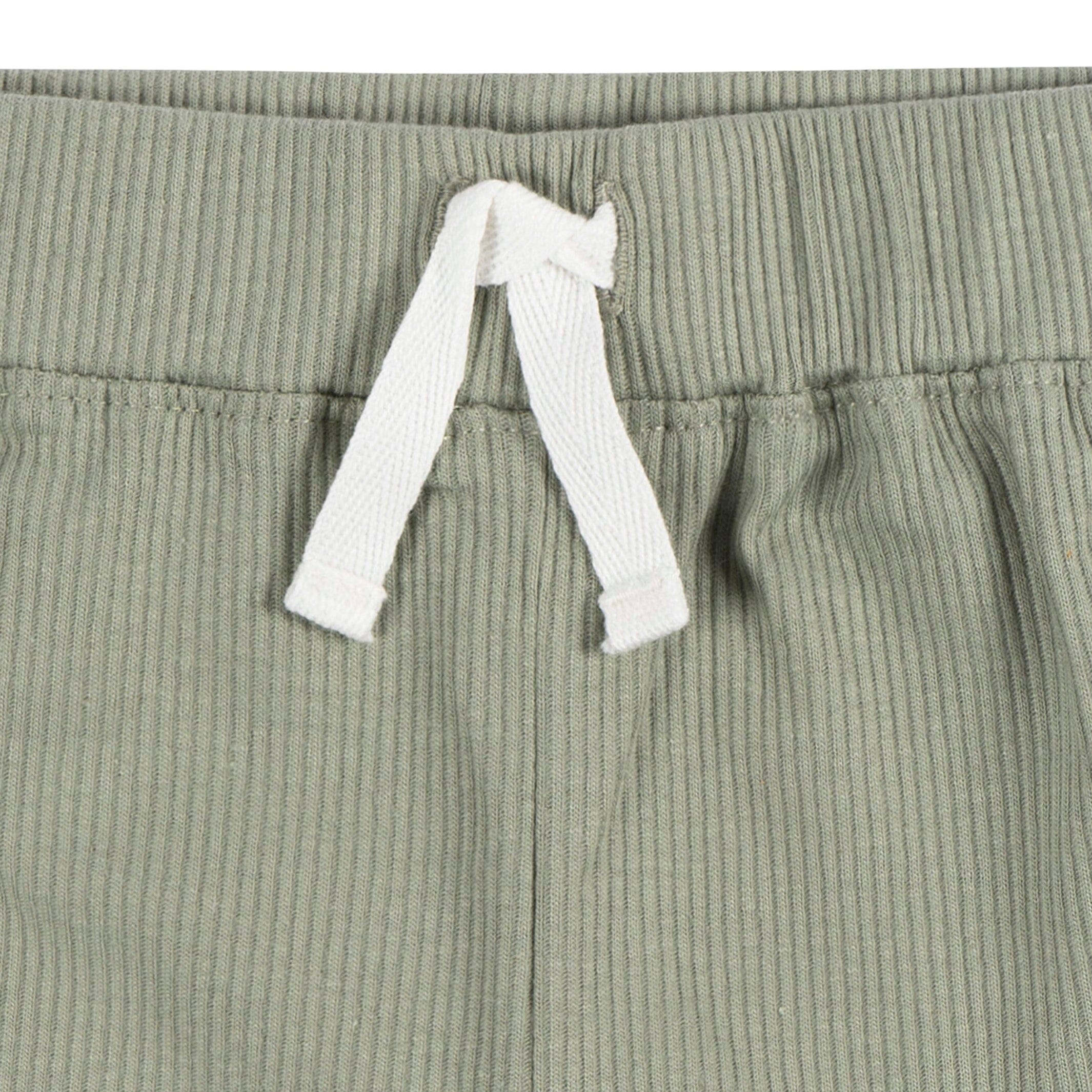 2-Piece Baby Boys Olive Bodysuit and Shorts