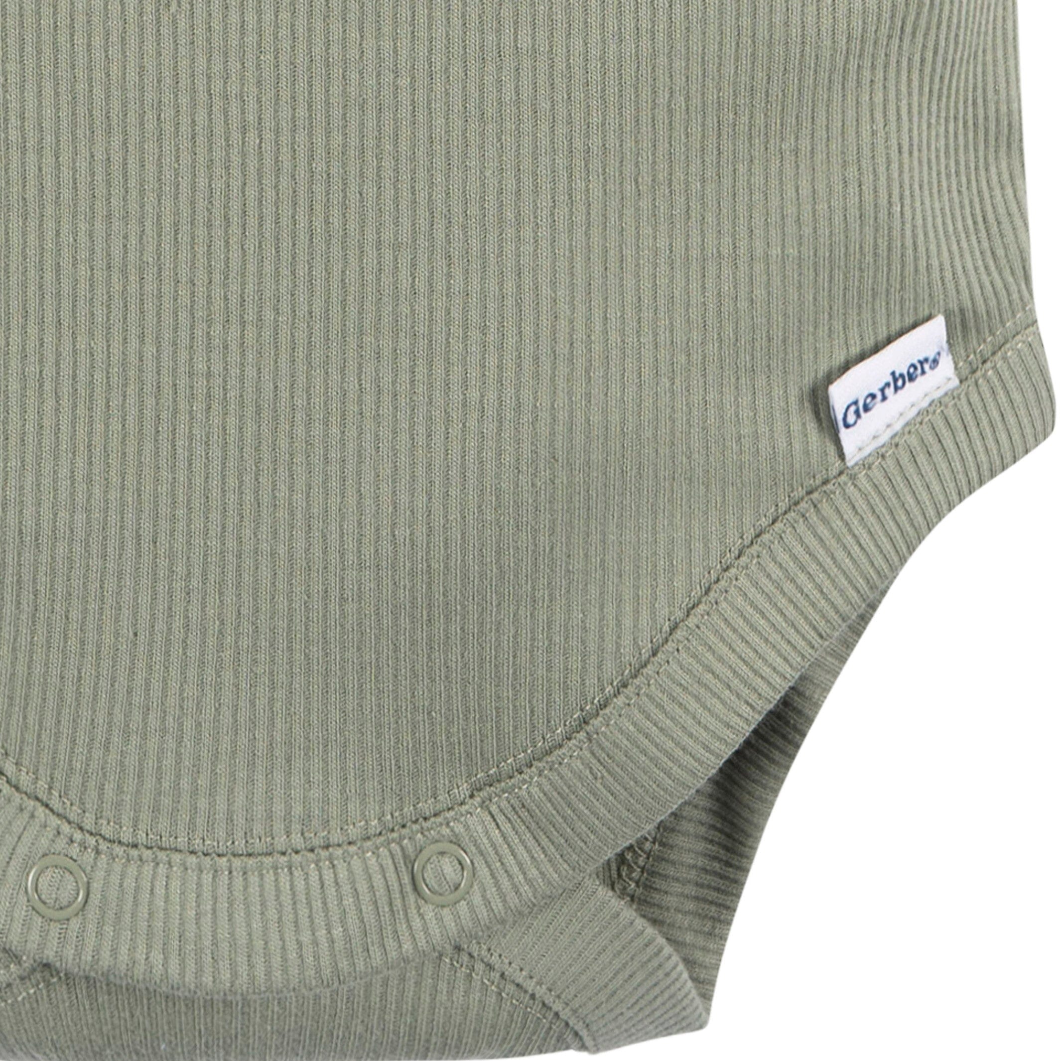 2-Piece Baby Boys Olive Bodysuit and Shorts