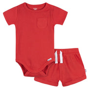 2-Piece Baby Boys Red Bodysuit & Shorts Set Outfits & Sets Gerber® 