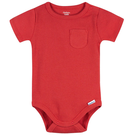 2-Piece Baby Boys Red Bodysuit & Shorts Set