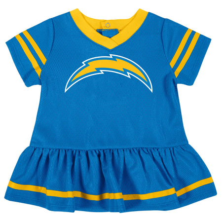 2-Piece Baby Girls Los Angeles Chargers Dress & Diaper Cover Set