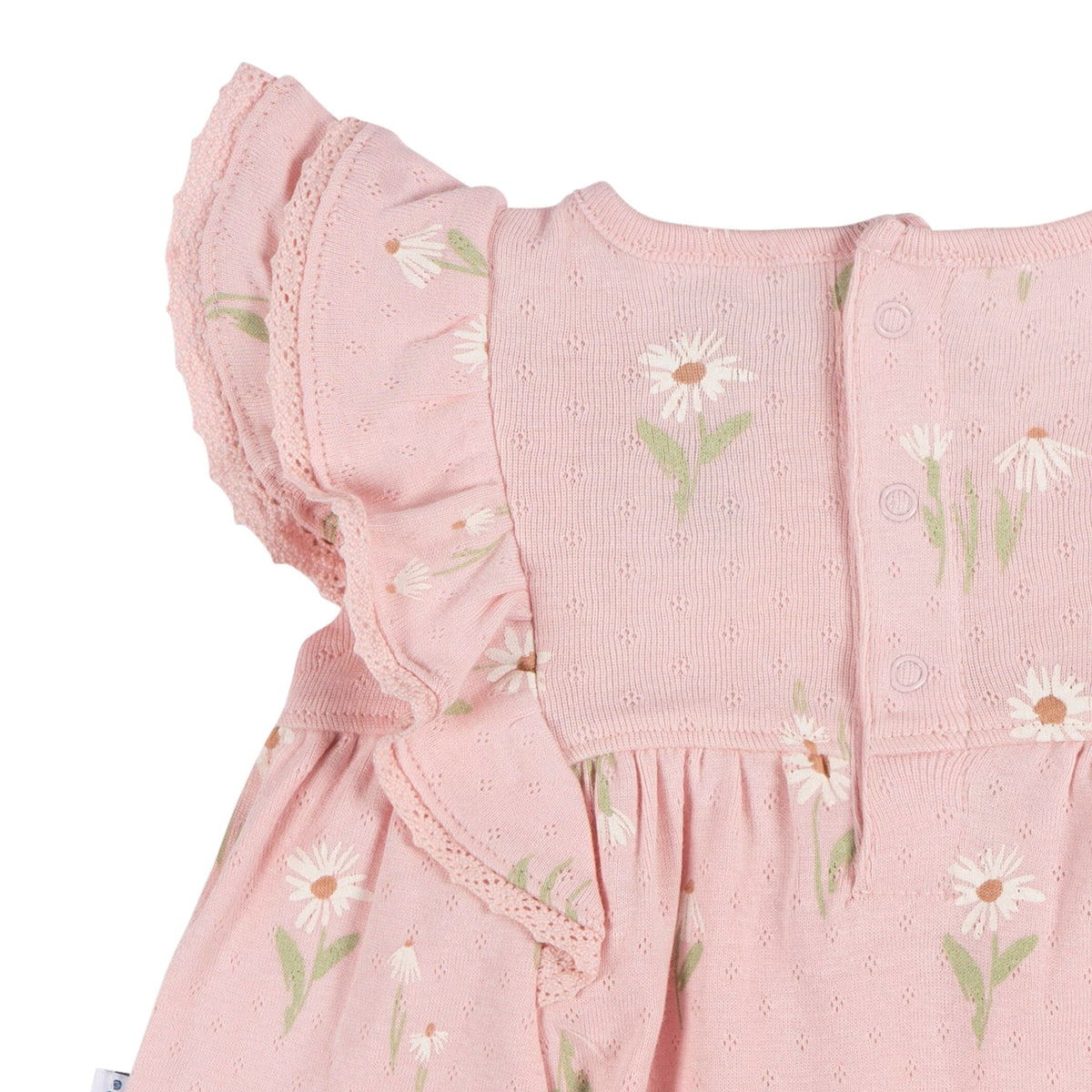 2-Piece Baby Girls Daisies Dress & Diaper Cover