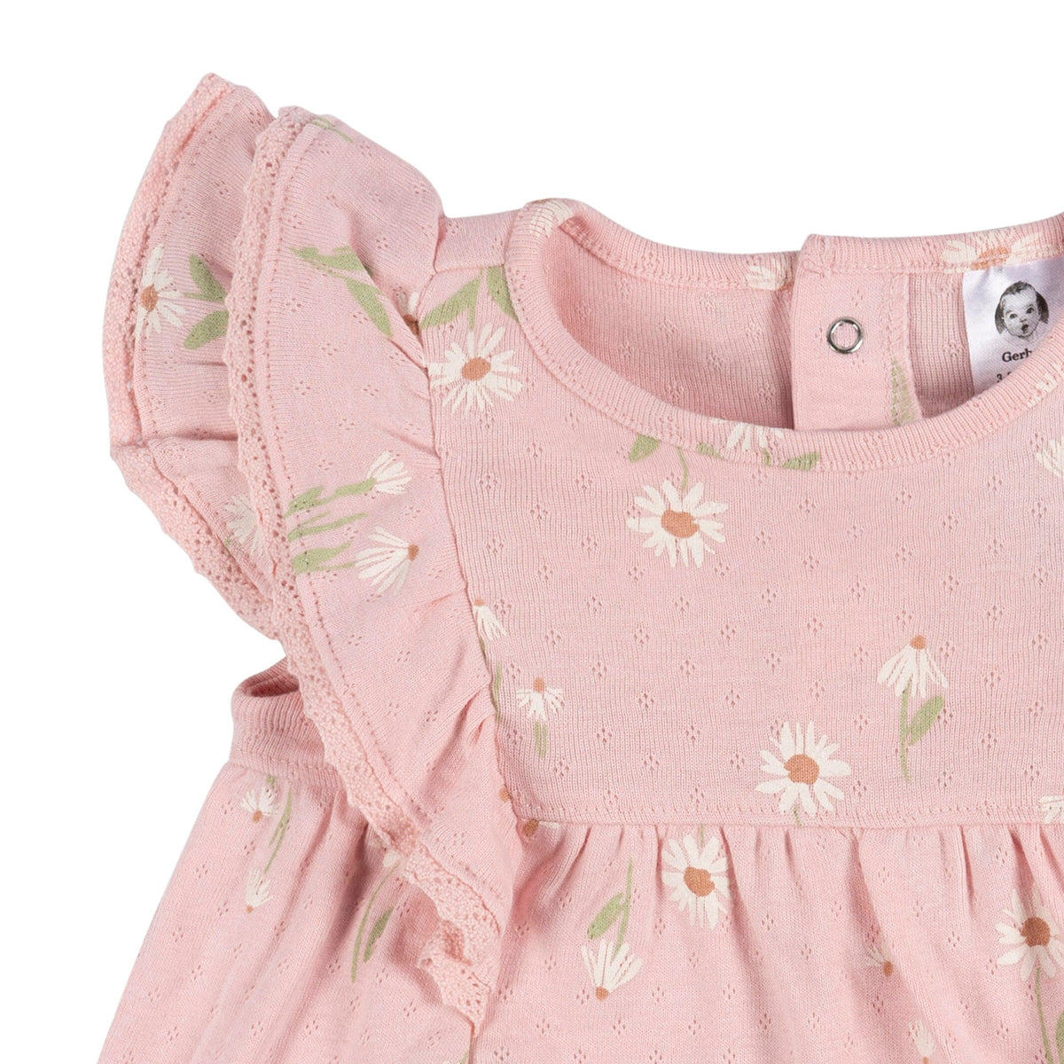 2-Piece Baby Girls Daisies Dress & Diaper Cover