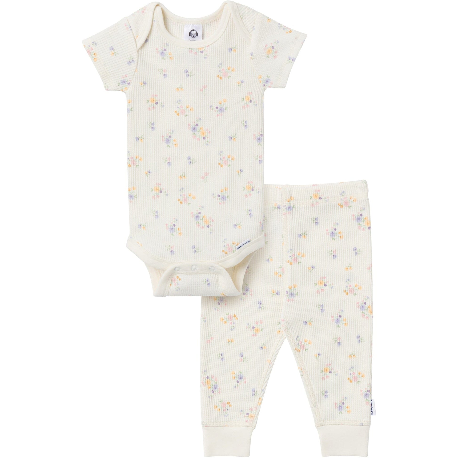 2-Piece Baby Girls Ditsy Floral Onesies® Bodysuit and Pants Set Outfits & Sets Gerber® 