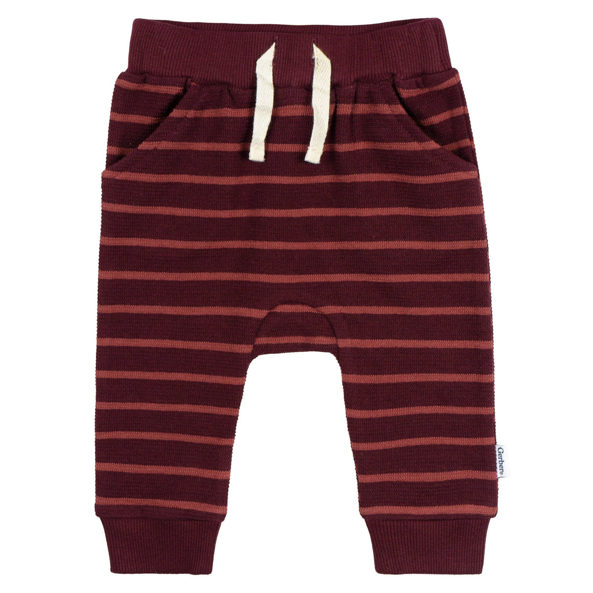 2-Piece Baby Girls Fig Stripe Hooded Jacket & Jogger Set outfits Gerber® 