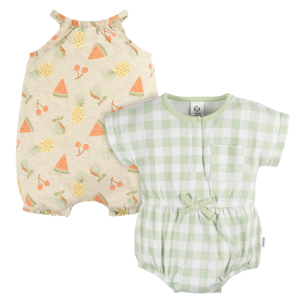 2-Pack Baby Girls Fruit Romper