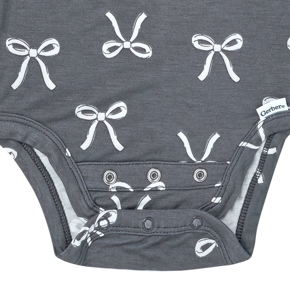 2-Piece Baby Girls Gray Bow Onesie® Pant Set Outfits & Sets Gerber® 