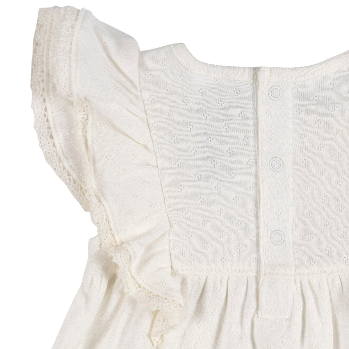 2-Piece Baby Girls Ivory Dress & Diaper Cover