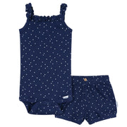 2-Piece Baby Girls Navy Bodysuit & Shorts Set Outfits & Sets Gerber® 