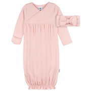 2-Piece Baby Girls Pink Dogwood Gown & Hat Set Gerber® 