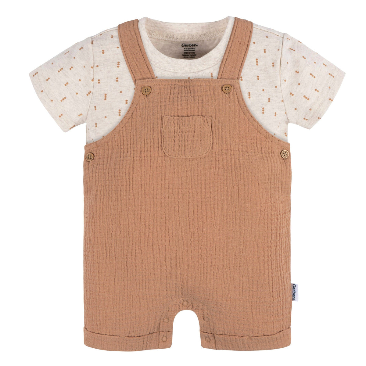 2-Piece Baby Neutral Dots Romper and T-Shirt